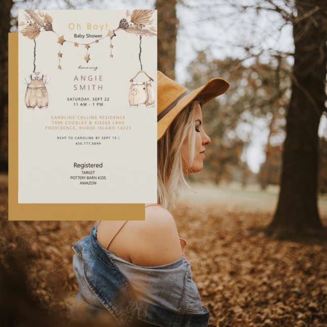 Niedlich Oh Boy Baby Kleidung Einladung (Von Creator hochgeladen)