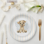 Niedlich Oh Boy Puppy Blue Baby Duschpapier Teller<br><div class="desc">Oh, Junge! Feiern Sie die süßeste Neuankömmerung mit unserer charmanten Baby Dusche runden Papiertüte, mit einem bezaubernden, mit Augen, bräunlichen Welpen in Aquarellfarbe eingebettet in eine weich staubige blaue Waschung. Dieser wertvolle Nachwuchs stiehlt die Show mit einem Blick auf das Herz und schafft so den perfekten Ton für eine fröhliche...</div>