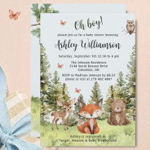 Niedlich Oh Boy Woodland Animals Grüne Kinderdusch