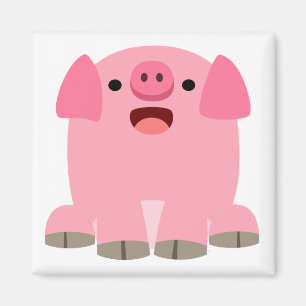 Niedlich Oinking Cartoon Pig Magnet