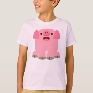 Niedlich Oinking Cartoon Schweinekinder T - Shirt