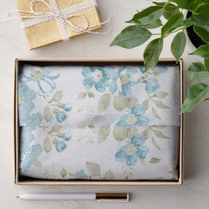 Niedlich Olive Green Aqua Türkis Flora Aqua Seidenpapier