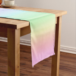 Niedlich Ombre Pastel Rainbow Gradient Party Kurzer Tischläufer