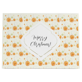 Niedlich Orange Beige Weihnachtswasser-Farbmuster Große Geschenktüte