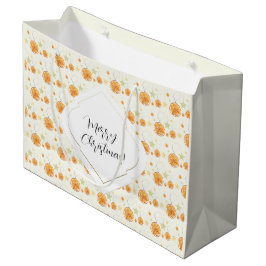 Niedlich Orange Beige Weihnachtswasser-Farbmuster Große Geschenktüte