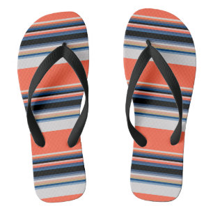 Niedlich-orange-blaue Streifen Flip Flops