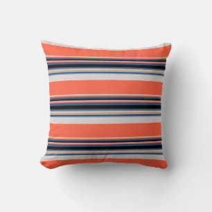 Niedlich-orange-blaue Streifen Kissen