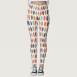 Niedlich Orange Blue Ochre Leafy Botanisches Muste Leggings<br><div class="desc">Wenn Sie weitere Anpassungen benötigen,  schreiben Sie mir bitte an yellowfebstudio@gmail.com.</div>