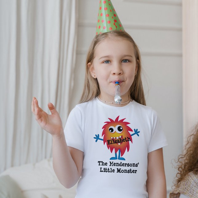 Niedlich Orange Cartoon Monster Funny Fun für Kind T-Shirt (Von Creator hochgeladen)