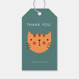 Niedlich Orange Cat Birthday vielen Dank Geschenkanhänger