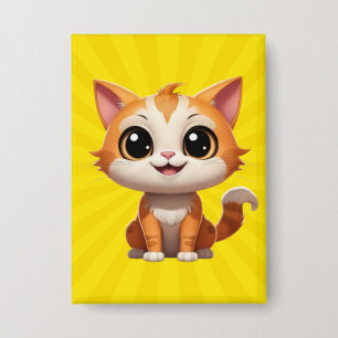 Niedlich Orange Cat Cartoon Style Character-89738 Button