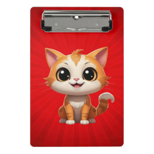 Niedlich Orange Cat Cartoon Style Character-89738 Mini Klemmbrett
