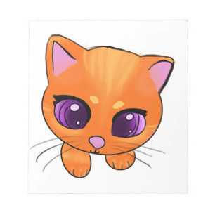Niedlich Orange Cat Notepad Notizblock