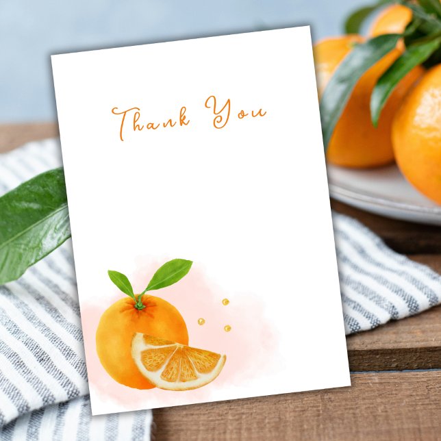 Niedlich Orange Citrus Template Baby Dusche Vielen Dankeskarte (Cute Orange Citrus Template Baby Shower Thank You)