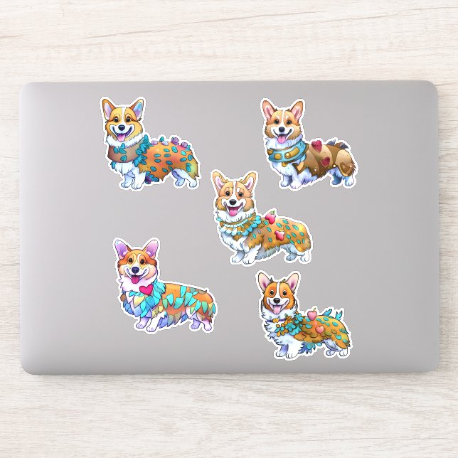 Niedlich Orange Corgi für einen Stimmung Sticker (Computer)