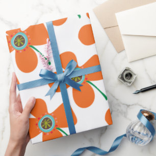 Niedlich Orange Daisy Pop Summer Blume Whimsical G Geschenkpapier