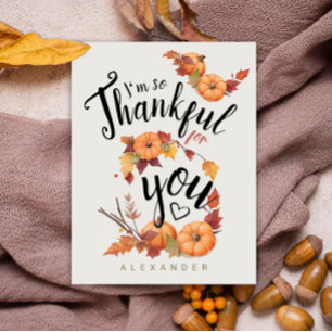 Niedlich Orange Erntedank Grateful Friend Pumpkin Postkarte