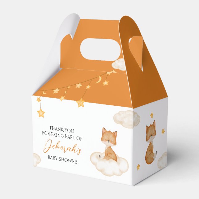 Niedlich Orange Fox Baby Showbox Geschenkschachtel (Vorderseite)