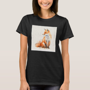 Niedlich Orange Fox Illustration Wasserfarbe Fraue T-Shirt