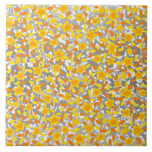 Niedlich orange-gelbe Blume Fliese