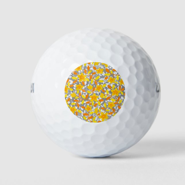 Niedlich orange-gelbe Blume Golfball (Vorderseite)