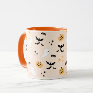 Niedlich Orange Halloween Boo Tasse