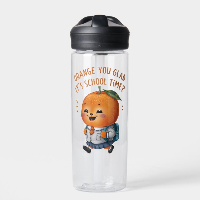 Niedlich orange in Uniform Zurück zur Wasserflasch Trinkflasche (Vorderseite)