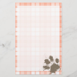 Niedlich Orange Kariert; Funny Dog Briefpapier