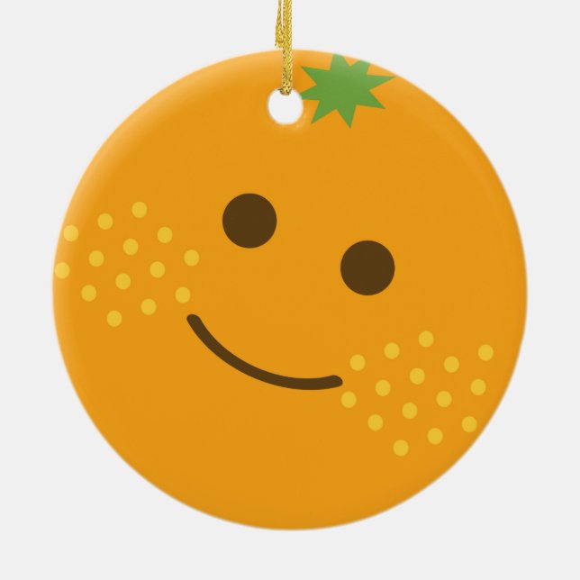 Niedlich Orange Keramikornament (Hinten)