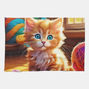Niedlich Orange Kitten Art Geschirrtuch