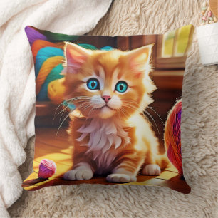 Niedlich Orange Kitten Art Kissen