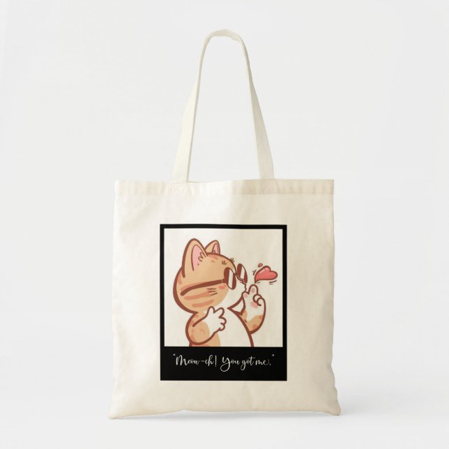 Niedlich Orange Kitten mit Liebe Totbeutel Tragetasche (Vorne)
