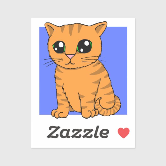 Niedlich Orange Kitten Sticker (Blatt)