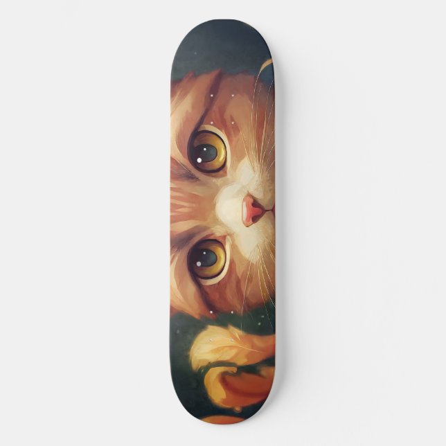 Niedlich Orange Kitty Cat Skateboard (Vorderseite)