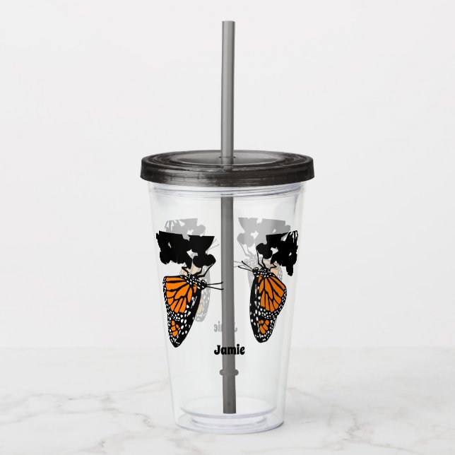 Niedlich Orange Monarch Butterfly Acryltrinkbecher (Vorderseite)