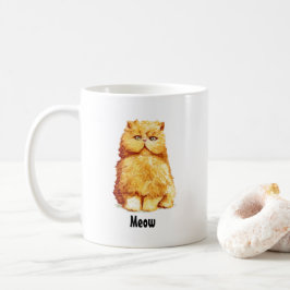 Niedlich Orange Persian Cat Custom Meow Kaffeetasse