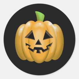 Niedlich Orange Pumpkin Halloween Graphic Runder Aufkleber