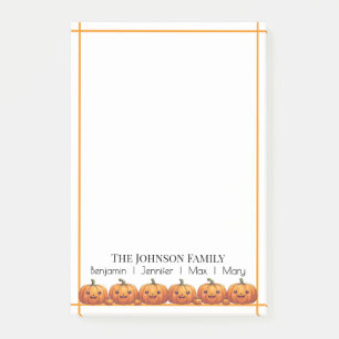 Niedlich Orange Pumpkins Fall Post-it Klebezettel