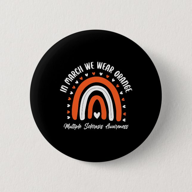 Niedlich Orange Ribbon Frau Warrior Multiple Skler Button (Vorderseite)