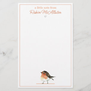 Niedlich Orange Robin - Einfaches Elegant Briefpapier