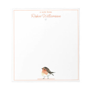 Niedlich Orange Robin - Einfaches Elegant Notizblock
