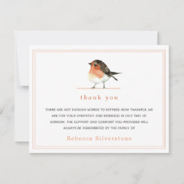Niedlich Orange Robin Simple Elegante Beerdigung D Mitteilungskarte