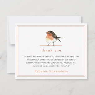 Niedlich Orange Robin Simple Elegante Beerdigung D Mitteilungskarte