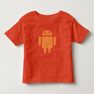 Niedlich Orange Robot Kleinkind T-shirt