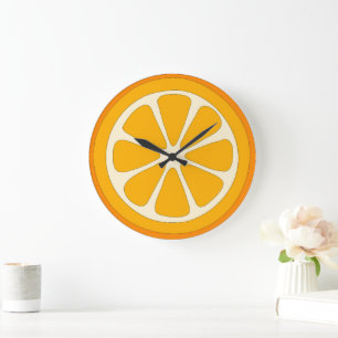 Niedlich Orange Slice Einfache Minimalistische Küc Große Wanduhr