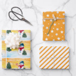 Niedlich Orange Snowman Christmas Tree Star Patter Geschenkpapier Set<br><div class="desc">Niedliche Orange Snowman Weihnachtsbaum Star Muster Umhüllungspapierblätter</div>