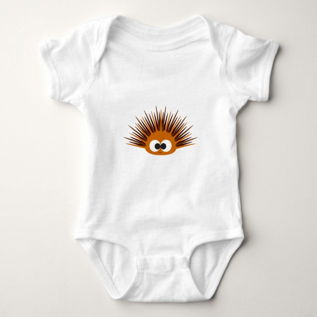 Niedlich Orange Spiny Sea Urchin Baby Strampler (Vorderseite)
