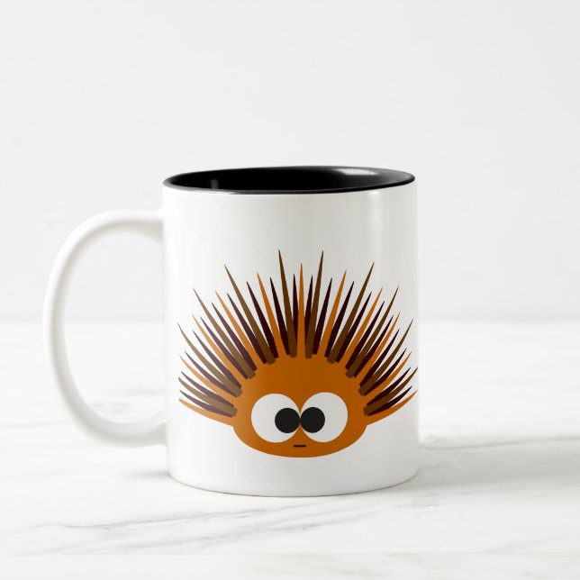Niedlich Orange Spiny Sea Urchin Zweifarbige Tasse (Links)