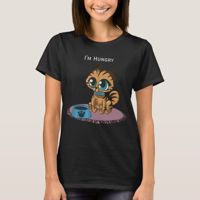 Niedlich Orange Tabby Cat Black T-Shirt (Vorderseite)