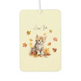 Niedlich Orange Tabby Kitten in Herbstlauben Autolufterfrischer